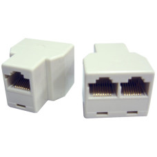 Direktadapter RJ45f/2xRJ45f UTP beige
