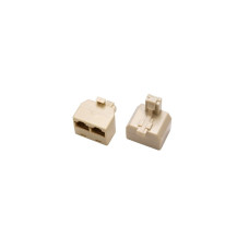 Direktadapter RJ45m/2×RJ45f UTP beige