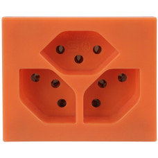 EB-Steckdose Steffen FLF 6/5 3xT13 10A halogenfrei orange