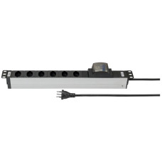 Steckdosenleiste STEBA ALU MODULAR 19" 1HE 6xT13 mit Kabel