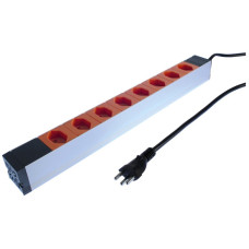 Steckdosenleiste STEBA ALU MODULAR 19" 1HE 8xT23 mit Kabel