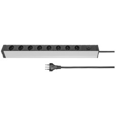 Steckdosenleiste STEBA ALU PROfil 19" 1HE 8xT13 mit Kabel 3