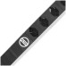 Steckdosenleiste Steffen ALU MODULAR 6xT13 mit Schalter 3m schwarz