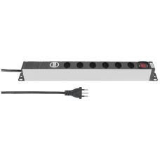 Steckdosenleiste Steffen ALU MODULAR 6xT13 mit Schalter 3m schwarz