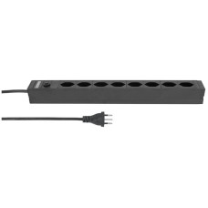 Steckdosenleiste Steffen ALU MODULAR 8×T13 3m schwarz