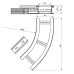 Flachbogen 45° Unex 135x300 R600 aus U23X