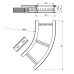 Flachbogen 45° Unex 135x400 R600 aus U23X