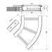 Flachbogen 45° Unex 135x500 R300 aus U23X