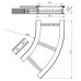 Flachbogen 45° Unex 135x500 R600 aus U23X