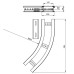 Flachbogen 45° Unex 85x200 R600 aus U23X