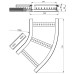 Flachbogen 45° Unex 85x400 R300 aus U23X Flachbogen 45° Unex 85x400 R300 aus U23X