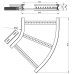 Flachbogen 45° Unex 85x600 R300 aus U23X