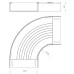 Flachbogen 90° Unex 100X300 aus U23X