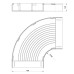 Flachbogen 90° Unex 100X400 aus U23X
