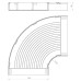Flachbogen 90° Unex 100X500 aus U23X