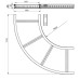 Flachbogen 90° Unex 85x600 R600 aus U23X
