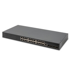 DIGITUS 24- Port Gigabit Switch 19 Zoll Managed 4 SFP+ Uplinks