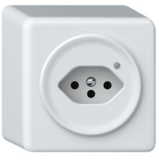 AP-Steckdose origin 1xTyp 13 bel.grün 10A 230V 88x88x54mm weiss
