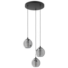 Pendelleuchte Ariscani Glas bedampft Ø 200 / 425mm 3 x E27