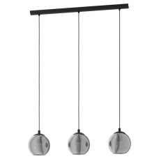 Pendelleuchte Ariscani Glas bedampft Ø 200mm / L765mm 3 x E27