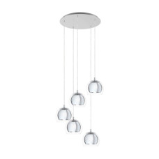 Pendelleuchte Rocamar Glas / Chrom Ø 190 / 585mm 5 x E27