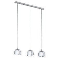 Pendelleuchte Rocamar Glas / Chrom Ø 190mm / L780mm 3 x E27