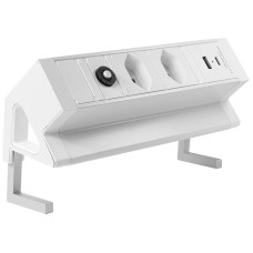 Tischsteckdosenleiste ALU DESK 2xT13/1xUSB-A/1xUSB-C Td3x1.5mm² 1.5m weiss