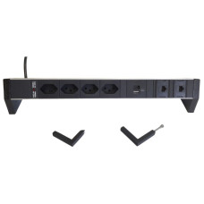 Tischsteckdosenleiste Desk-Line 4xT13/1xUSB-A/1xUSB-C/2xRJ45 3m T12 F=10A