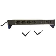 Tischsteckdosenleiste Desk-Line 4xT13/2xUSB-A/2xRJ45 3m T12 F=10A