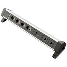 Tischsteckdosenleiste Desk-Mountain 4xT13/1xUSB-A/1xUSB-C/2xRJ45 3m T12 F=10A