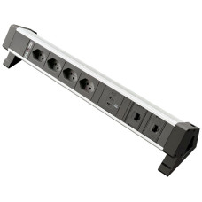 Tischsteckdosenleiste Desk-Mountain 4×T13/2×USB-C/2×RJ45 3m T12 F=10A