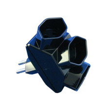 Abzweigstecker 3xT13 schwarz mit Kinderschutz