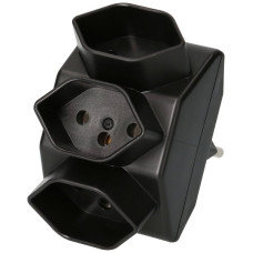 Abzweigstecker 3xT13 sternförmig schwarz