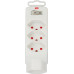 Abzweigstecker MH 3+1xT13 mit Kippschalter Safety Line 3xFront 1xunten weiss