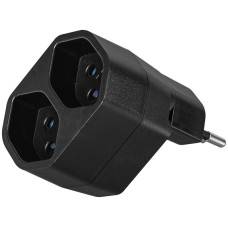 Mehrfachstecker LINE 2xT13 drehbar 320° 10A 230V IP20 schwarz