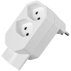 Mehrfachstecker LINE 2xT13+1xT13 drehbar 320° 10A 230V IP20 weiss