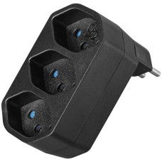 Mehrfachstecker LINE 3xT13 drehbar 320° 10A 230V IP20 schwarz