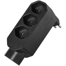 Mehrfachstecker LINE 3xT13+1xT13 drehbar 320° 10A 230V IP20 schwarz