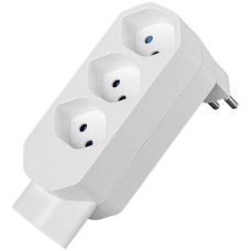 Mehrfachstecker LINE 3×T13+1×T13 drehbar 320° 10A 230V IP20 weiss