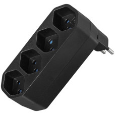 Mehrfachstecker LINE 4xT13 drehbar 320° 10A 230V IP20 schwarz