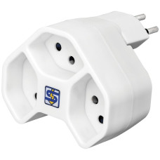 Mehrfachstecker MANTA 3xT13 drehbar 320° 10A 230V IP20 weiss