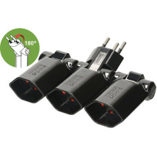 Mehrfachstecker MH Clip-Clap 3xT13 schwarz mit Kinderschutz