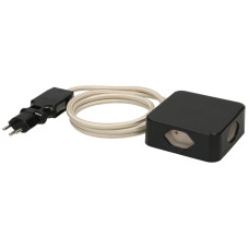 Mehrfachstecker MH Cube 4xT13 schwarz Kabel 2m go "Sand"