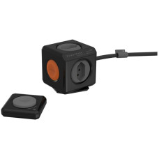 Mehrfachstecker PowerCube Extended 4xT13 schaltbar mit Fernbedienung schwarz