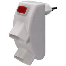 Mehrfachstecker STEKO QUARTER 2xT13 mit Schalter weiss