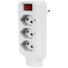 Mehrfachstecker Steffen 3xT13+1xT13 mit Schalter 10A 230V IP20 weiss