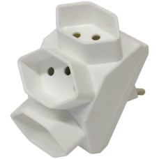 Mehrfachstecker Steffen T12/3xT13 mit Kinderschutz weiss