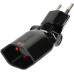 Stecker/Kupplung MH Clip-Clap 1xT13 180+130° schwarz mit Kinderschutz