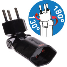 Stecker/Kupplung MH Clip-Clap 1xT13 180+130° schwarz mit Kinderschutz
