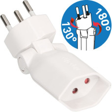 Stecker/Kupplung MH Clip-Clap 1xT13 180+130° weiss mit Kinderschutz